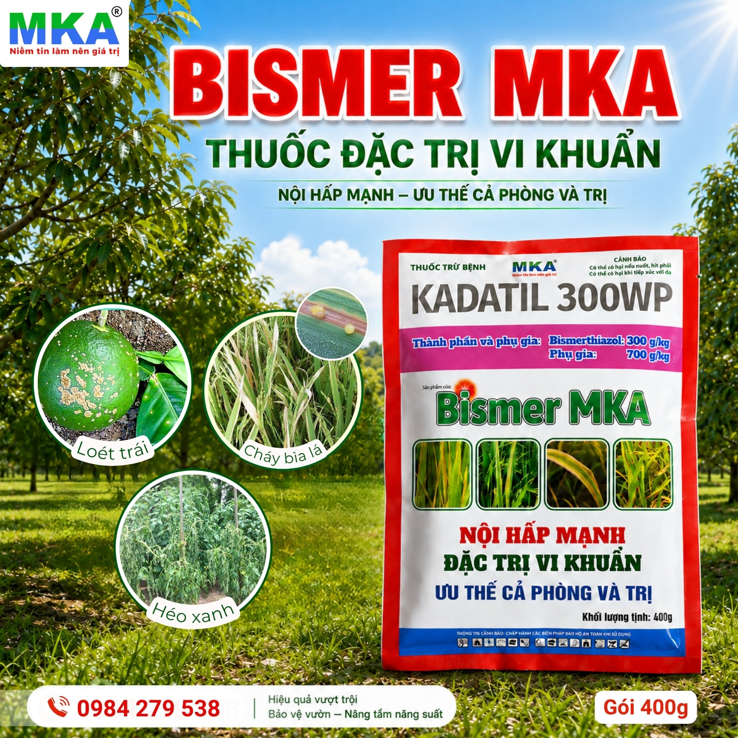 Bismer MKA 300WP thuốc đặc trị vi khuẩn trên cây trồng